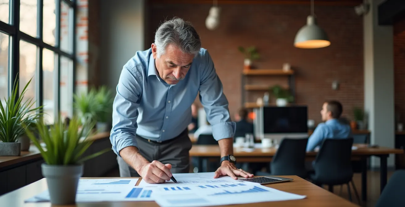 Dirigeant de PME analysant les options de financement pour la transition verte