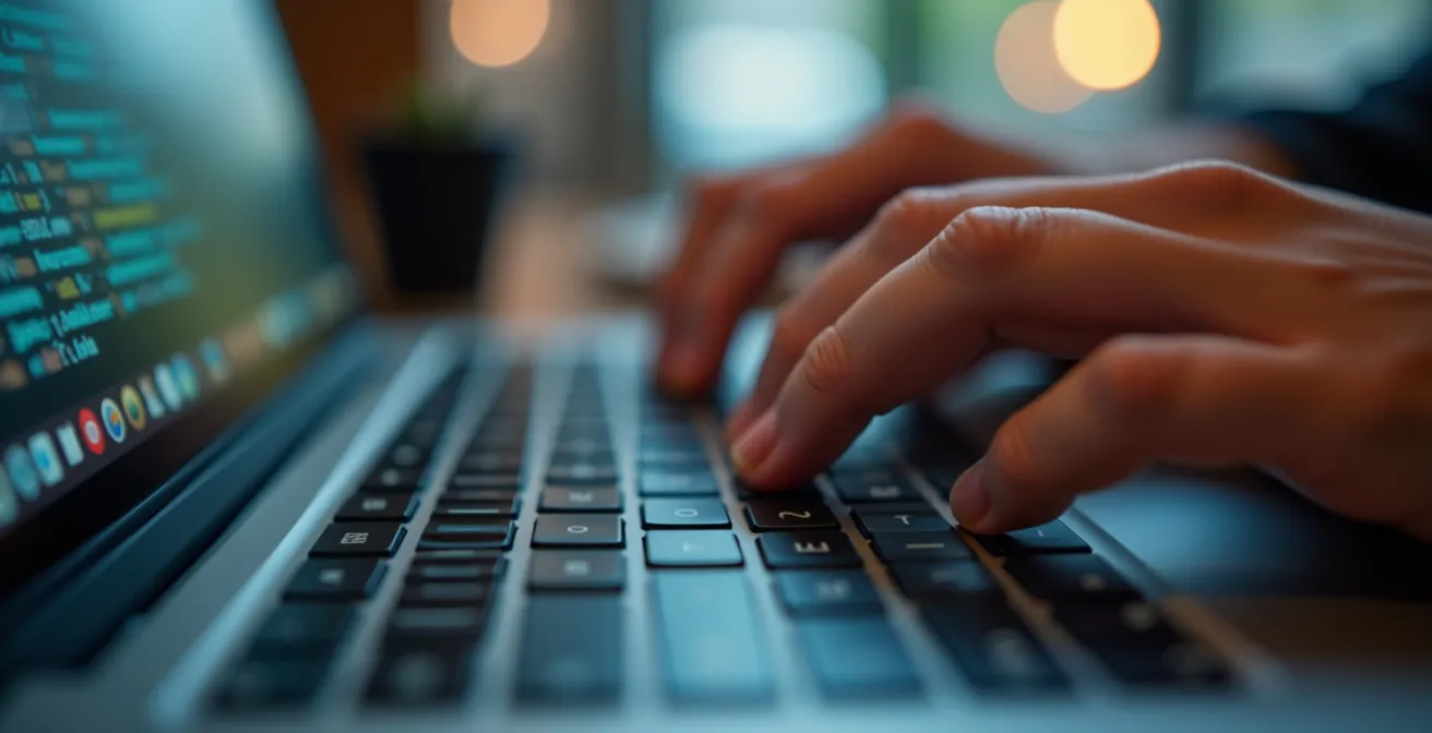 Développeur travaillant sur son portfolio GitHub dans un café montréalais